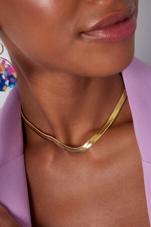 Necklace flat braided - gold h5 Picture3